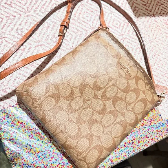 Coach Signature Tan Crossbody Bag - Picture 3 of 16